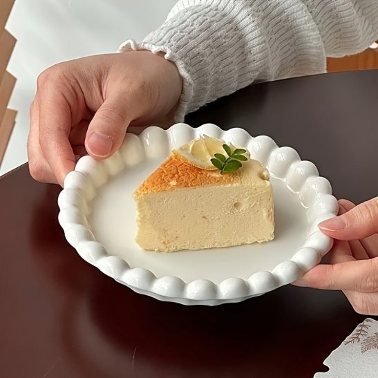 Beautiful Sunflower Ceramic Plate | High-End White, Reusable, Hand Wash Only, Multipurpose for Home Use, Breakfast, Dessert, Cake