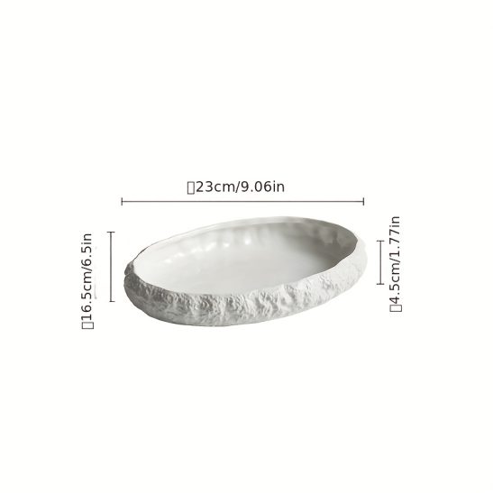 1pc Elegant Rock-Textured Large Ceramic Fish Plates - 14-Inch And 11-Inch And 9-Inch Perfect for Steaming Fish, Lobster And Various Seafood Dishes, an Exquisite Tableware Choice for Fine Dining Restaurants And Home Gourmet Experiences